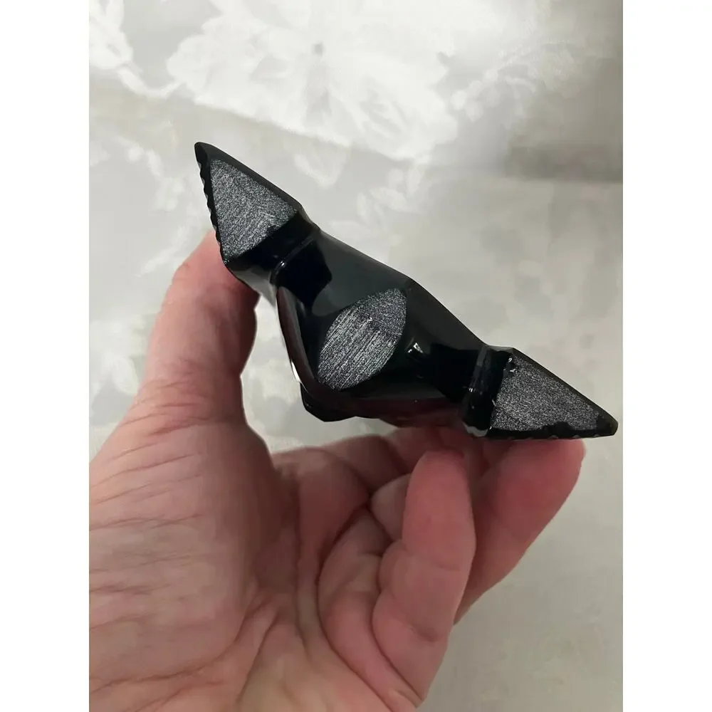 Hand Carved Obsidian Warrior Head Paperweight Mexico Aztec Mayan Style Statue